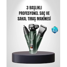 Mey İthalat 3d Akıllı Kesim Teknolojili Şarjlı Tıraş Seti 3 Başlıklı, Paslanmaz Çelik Bıçaklı
