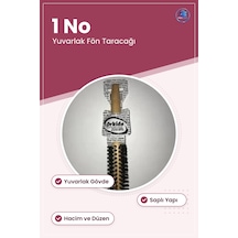 Fön Tarağı 1 Adet Yuvarlak Gövdeli Saç Fırçası Ve Tarak Saplı Hac