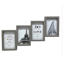 Çoklu Fotoğraf Çerçevesi Mdf Ahşap Modern Kolaj Çerçeve Fotoğraf Tutucu 4 Fotoğraf 10x15cm Kahverengi