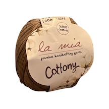 La Mia Cottony Premium El Örgüsü İpi,%100 Pamuk, 50 Gr / 120 Mt, Kahverengi Çok Renkli