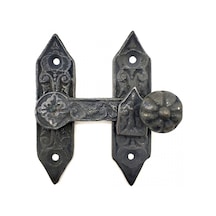 Antika Tarz Dekoratif Pirinç Kapı, Pencere Mandalı - 86x72 Mm, Oksit 0.90