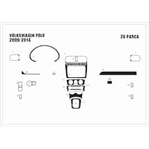Volkswagen Polo Uyumlu Torpido Kaplama 2009-2013 14 Parça Maun
