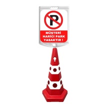 Müşteri Harici Park Yasaktır Çift Taraf Baskı Kırmızı Ultra Kedi Gözlü Ağırlıklı Koni Seti Trafik Dubası