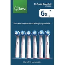Kiwi Ktb-6506 6'lı Diş Fırçası Yedek Başlık Seti - Beyaz / Mavi