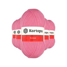 Tedar 5 Adet Kristal Çift Katlı El Örgü Lif İpi Koyu Pembe K1790 - Kartopu Mudanis Najmaddin (No:1) 8.5Cm X 10.5 Cm