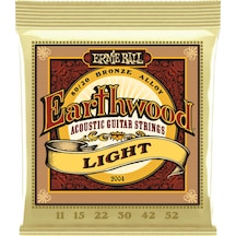 Ernie Ball 2004 Earthwood 80/20 Bronze Light Akustik Gitar Teli (11-52)