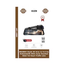 M8/8804 Siyah 4k Araç İçi 9.6 İnç Dokunmatik Dikiz Ayna Seyahat Gözü Yol Kayıt Trafik Lens