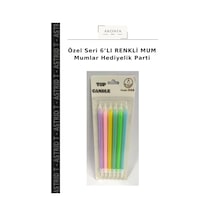 Özel Seri 6 Lı Renkli Mum Mumlar Hediyelik Parti