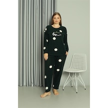Akbeniz Welsoft Polar Kadın Büyük Beden Petrol Rengi Pijama Takımı 808045 - 4xl Petrol