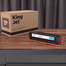 Kingjet Hp Uyumlu Cf211a Mavi Standart Kapasiteli Tekli Çipli Uyumlu  Toner Laserjet Pro 200 Color M251nw