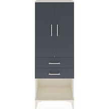 Arges Dolap Tek Raflı 2 Çekmeceli Tek Askılı 60x30x163 Aytaşı-antrasit Aytası