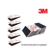 3m Dual Lock Kendinden Yapışkanlı Tak Çıkar Sabitleme Bandı 2,5cm X 2cm Siyah 5 Çift 10 Adet