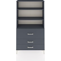Arges Dolap 3 Raflı 3 Çekmeceli 88x30x163 Antrasit-antrasit Antrasit