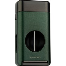 Quantoro Üç Torch V Kesicili Yeşil Metal Puro Çakmağı - Trz1130