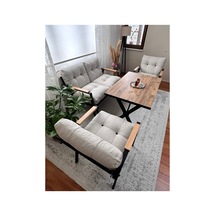 Green Garden Gülizar,model, Balkon, Bahçe, Cafe, Metal Koltuk Takımı, Bahçe Takımı , Çay Seti, 2+1+1+masa Krem