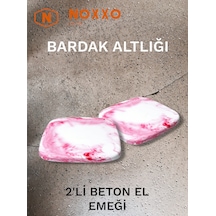 2 Li Beton Bardak Altlığı Betonun Şıklığı El Emeğinin Değeri Pembe Pembe