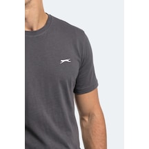 Slazenger Rosalva T Erkek Pamuklu Koyu Gri Tişört