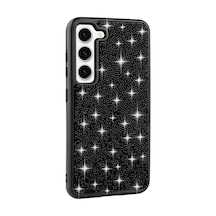 Zore Galaxy S23 Uyumlu Parlak Taşlı Tasarım Pırlanta Ogaa Kılıf-siyah