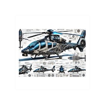 Askeri Helikopter Tasarımı Model Mdf Tablo