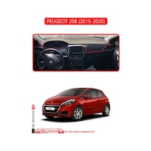 Peugeot 208 2015-2020 Torpido Koruma Halısı Kırmızı Kenar