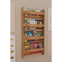 Lino 4 Raflı Montessori Kitaplık Eğitici Çocuk Kitaplığı Ahşap