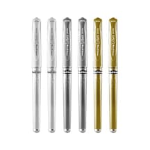Geniş Metalik Jel Mürekkep Rollerball Kalem, 6'lı Paket 165-Koyu Yeşil
