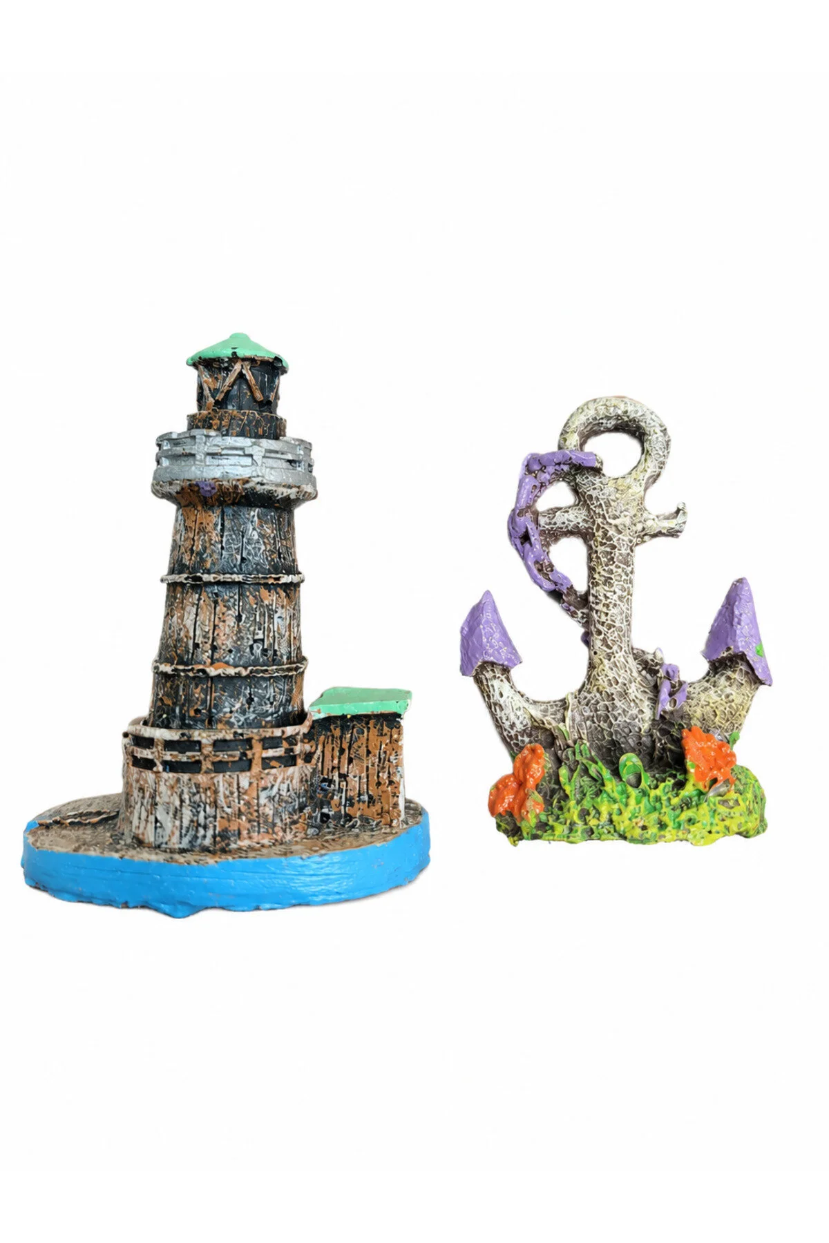 Mini Akvaryum Seti 2 Li Set- Deniz Feneri Mini Çapa
