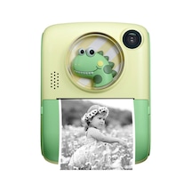 Anlık Termal Yazıcılı Dijital Çocuk Kamerası 2.0 İnç Hd Instant Photo Printer Camera Yeşil