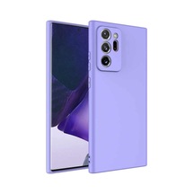 İletişim Samsung Galaxy Note 20 Ultra İle Uyumlu Kapak Kamera Korumalı Içi Kadife Lansman Silikon Kılıf - Lila