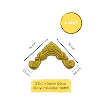 Diecor Dekoratif Polimer 2,5 Cm Duvar Çıtası Uyumlu Köşe Motifi Gold 16 X 16 Model:xa84