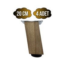 Kale Eğimli Ayarlı Ahşap Ayak Mobilya Masa Ve Dolap Ayağı 20cm 4 Adet Koyu Ceviz Ceviz Ağacı Ceviz