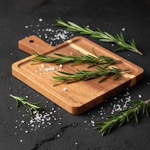 Doğal Akasya Ahşap Dikdörtgen Sunum Tahtası Ve Servis Tepsisi 23x17 Cm Kahve Yanı, Peynir Ve Kahvaltılık Sunumluk Kare Formlu Estetik Tasarım Çok Renkli