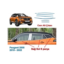 Peugeot 2008 Cam Alt Çıtası Krom 2019-2022 Arası 6 Prç. P. Çelik N11.503