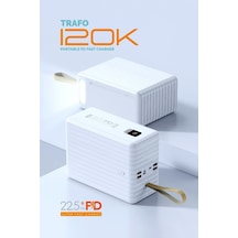 Powerway 120.000 Mah Pd 22.5w Hızlı Şarj Dahili Kablolu Gerçek 120.000 Mah Siyah Trafo Powerbank