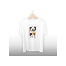 You Go Girls Detaylı Unisex Tişört Beyaz