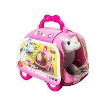 Sesli Hareketli Kedi Ve Çantalı Kafes Set Pembe