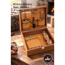 2 Adet Derili Matara Seti Kutulu Matara Seti, Matara Flask , 17x13 Cm