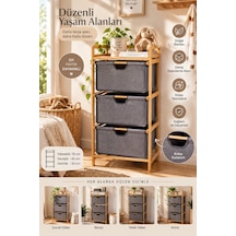 Porsima 2059 3 Katlı Ahşap Çok Amaçlı Çekmeceli Organizer Dolap