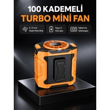 Dijital Ekranlı Turbo Mini Fan 3 Kademeli Hız, Sessiz Çalışma Ve Type-c Şarj - Bayi Depom