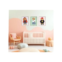Poster 3 Lü Set Ahşap Çerçeveli Çocuk Odası Tablo Poster Çerçeveli Çok Renkli - 812308063 Çok Renkli