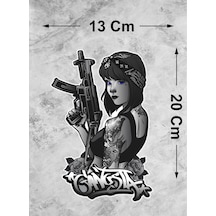 Mavi Gözlü Mafya Kız Sticker - Araba Oto Motosiklet Karavan Sticker - 00064 20x13 Cm