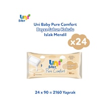 Uni Baby Pure Comfort Beyaz Sabun Kokulu Islak Mendil 24'lü