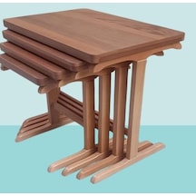 Zigon Ilgaz T Sehpa Model Kayın Gövde Parlak Ceviz Renk Kutuda Sevk El Yapım