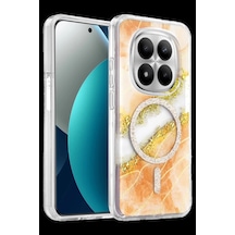 Onegif Redmi Note 15 Pro Plus 5g Lotus Simli Magsafe Kapak - Turuncu Bz8683140941529