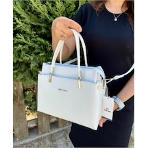 Just Polo Kadın Orijinal Just Polo 5 Bölmeli Şık El & Omuz Çantası Shoulder Bag Ebat : 22 X 25 Cm Beyaz