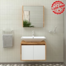 Banos Roomart Ayaksız 2 Kapaklı Lavabolu Ahşap-Mat Beyaz Mdf 6... Beyaz