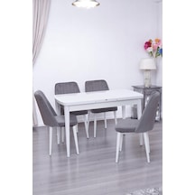 Nehir Milano Mdf Lak Panel Açılır Mutfak Masa Takımı 75x130cm beyaz
