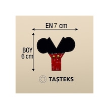 Taşlı Ütülenebilen Veya Sticker Olarak Kullanılabilen ' Mickey Y ' Harfi