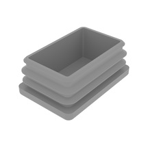 Cateksss 40x60 Mm Profil İçin Kademeli İçe Geçme Profil Tapası, Profil Kapak, Profil Tapa Gri Ral7035 - 15 Li Paket