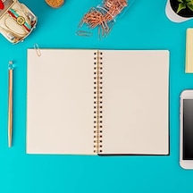 Uzaya Yolculuk Tasarımlı Ahşap Kapaklı Defter 48 Yapraktır 103 Ivory